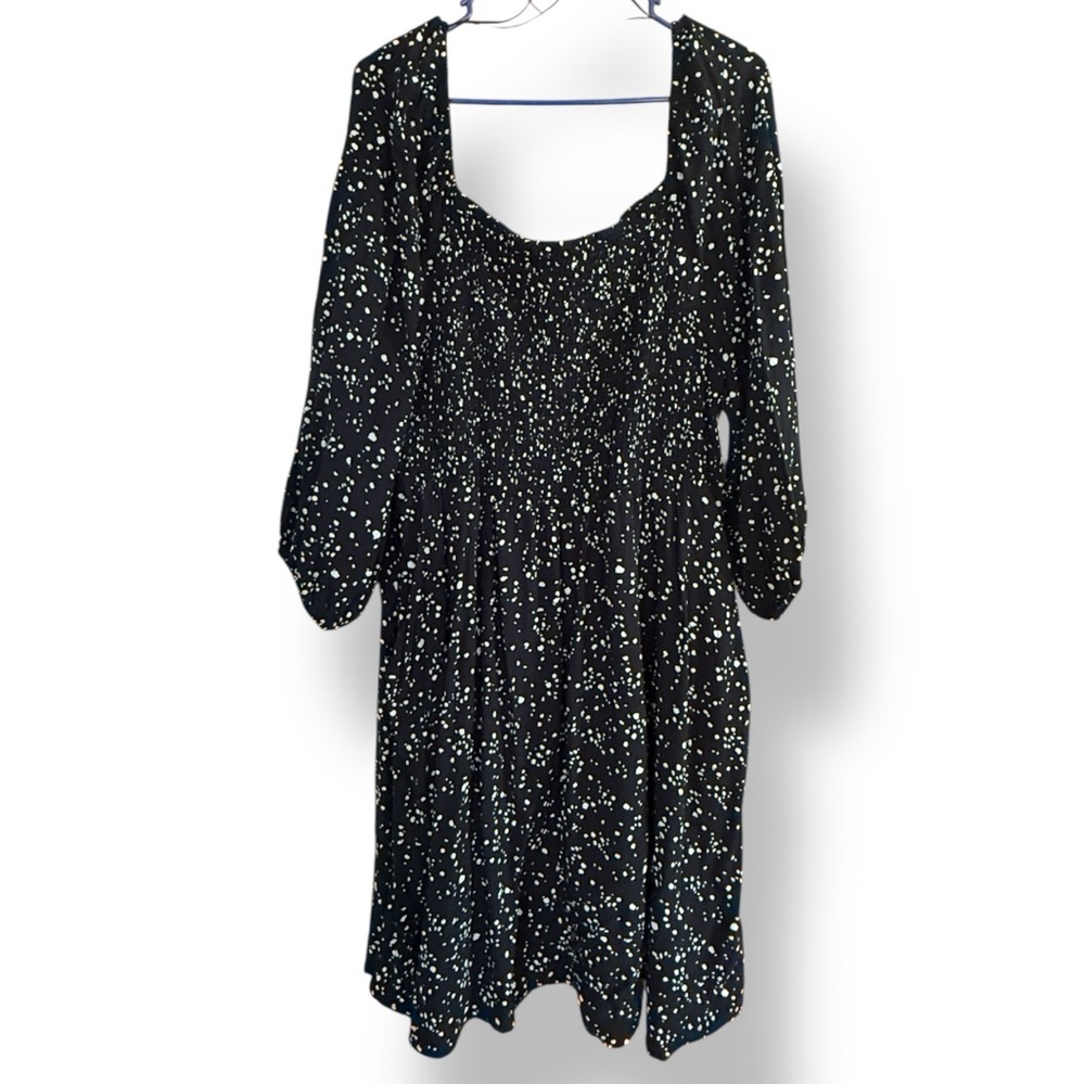 Terra & Sky Black Silver Long Sleeve Sundress